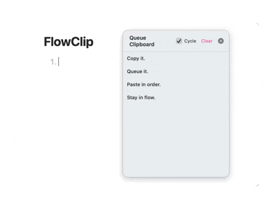 Queue Clipboard Demo